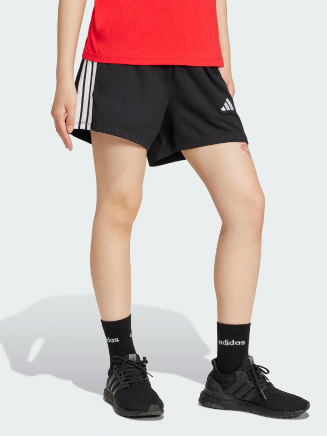 Short de sport 3 bandes noir et blanc femme - Adidas