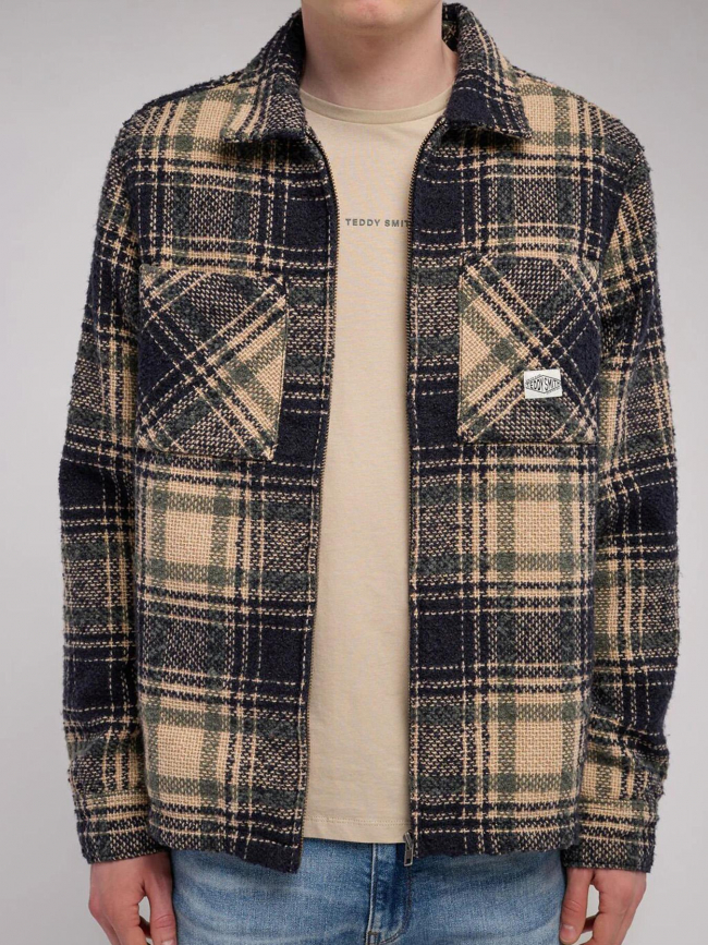 Surchemise à carreaux c-simon noir et beige homme - Teddy Smith