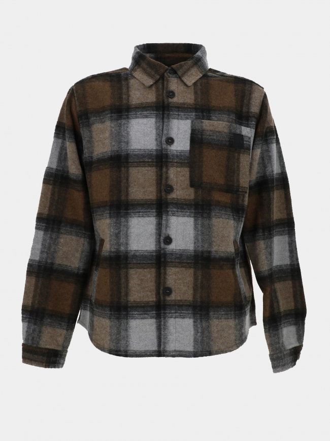 Surchemise à carreaux pigan gris homme - Le Temps Des Cerises