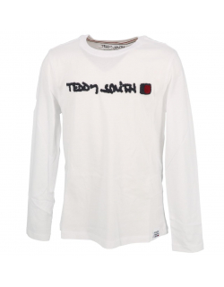 T-shirt manches longues clap blanc garçon - Teddy Smith