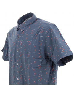 Chemise manches courtes mascara bleu homme - Oxbow