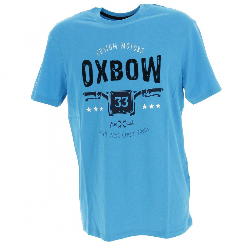 T-shirt tustom turquoise homme - Oxbow