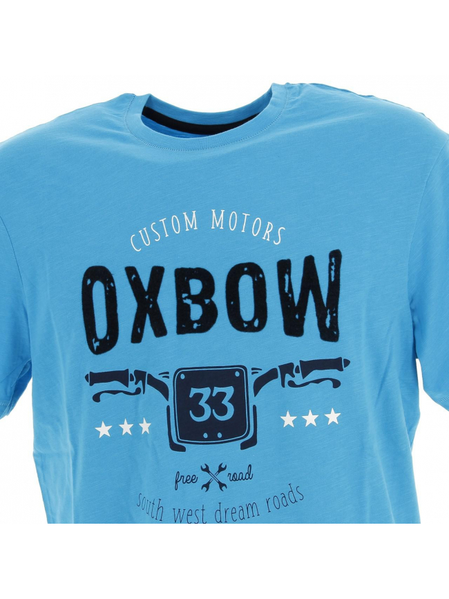 T-shirt tustom turquoise homme - Oxbow