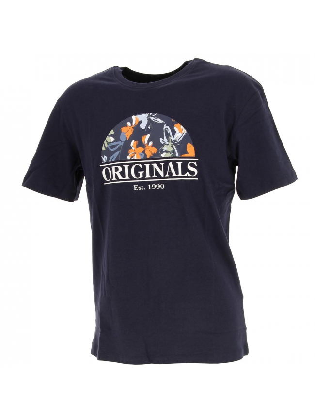 T-shirt flower branding bleu marine homme - Jack & Jones