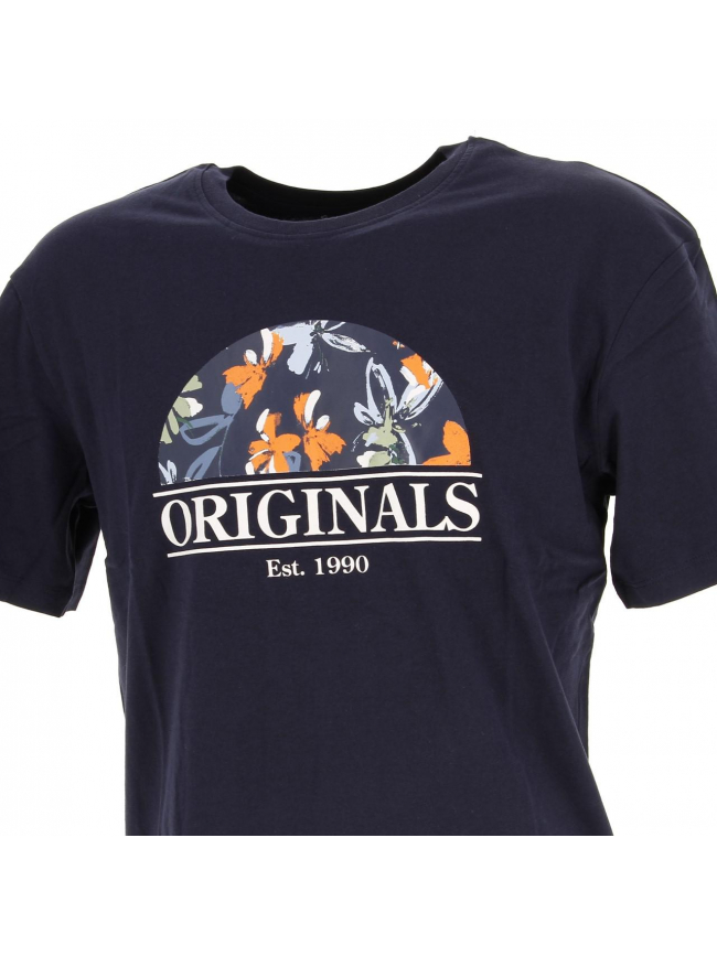 T-shirt flower branding bleu marine homme - Jack & Jones