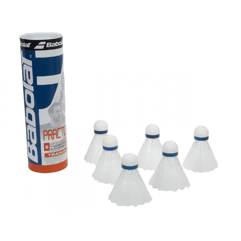 Pack 6 volants de badminton practice blanc - Babolat