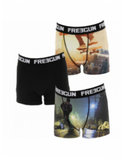 Pack 3 boxers skateboard multicolore garçon - Freegun