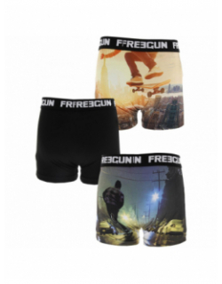 Pack 3 boxers skateboard multicolore garçon - Freegun