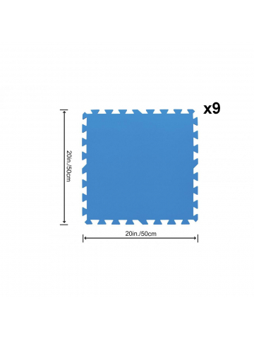 Revêtement de sol pour piscine en dalles de 50x50 cm - couleur bleue