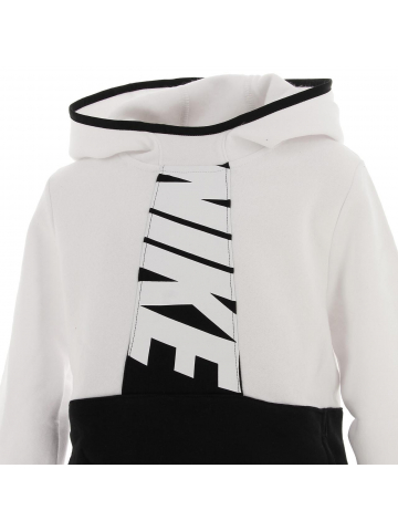 Sweat à capuche nsw amplify blanc/noir enfant - Nike