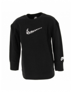 Sweat crew daisy logo fleurs noir fille - Nike