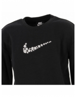 Sweat crew daisy logo fleurs noir fille - Nike