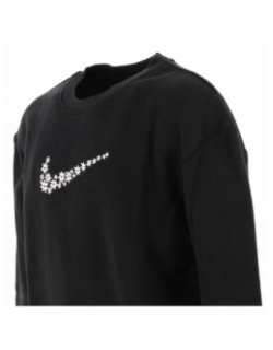 Sweat crew daisy logo fleurs noir fille - Nike