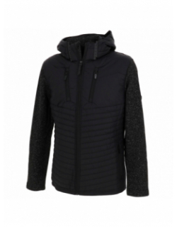 Veste hybride bi-matière polaire boulk noir homme - Aulp