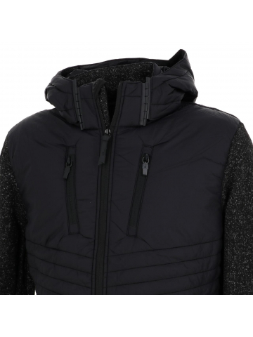 Veste hybride bi-matière polaire boulk noir homme - Aulp