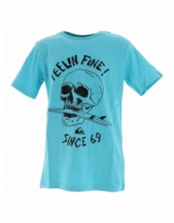 T-shirt skull board bleu ciel garçon - Quiksilver