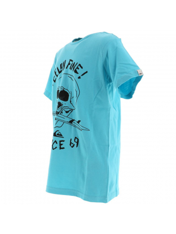 T-shirt skull board bleu ciel garçon - Quiksilver