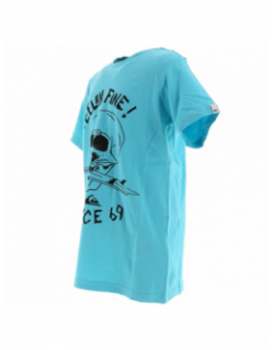 T-shirt skull board bleu ciel garçon - Quiksilver