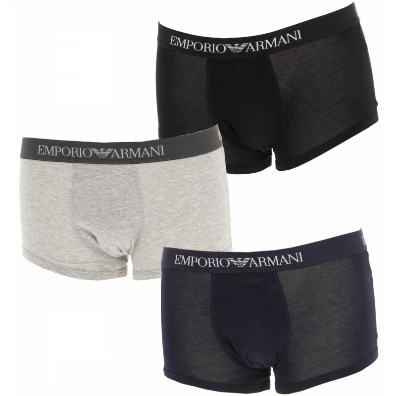 Pack 3 boxers bleu marine/gris/noir homme - Emporio Armani