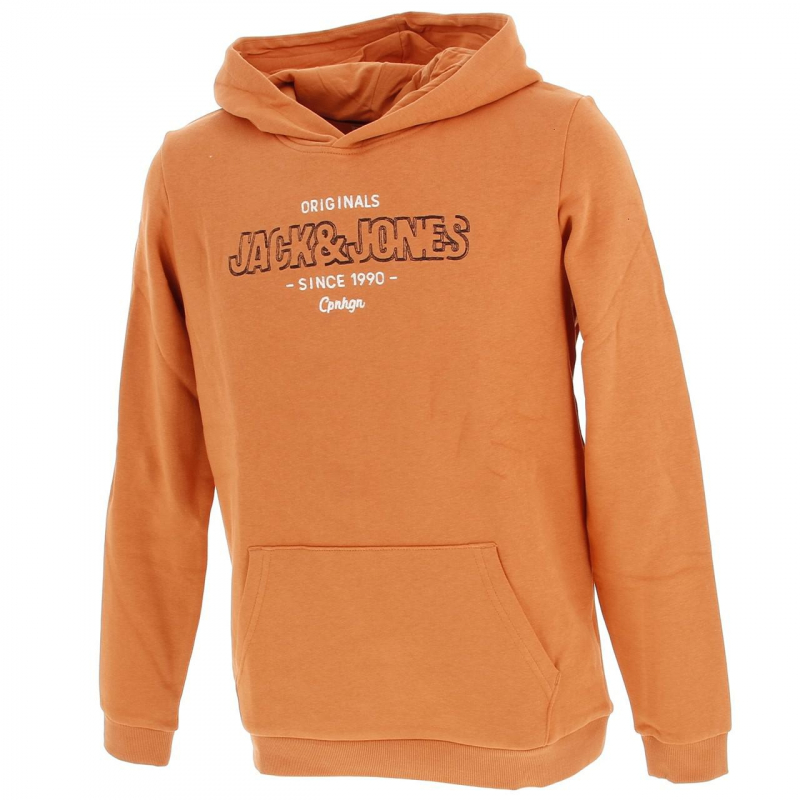 Sweat à capuche surface orange garçon - Jack & Jones