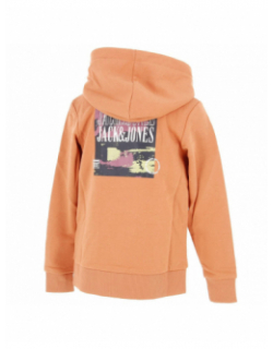 Sweat à capuche zippé collage orange garçon - Jack & Jones