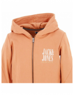 Sweat à capuche zippé collage orange garçon - Jack & Jones