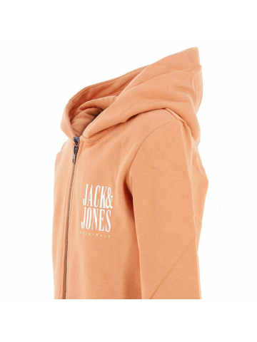 Sweat à capuche zippé collage orange garçon - Jack & Jones