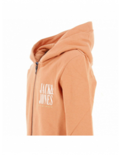 Sweat à capuche zippé collage orange garçon - Jack & Jones