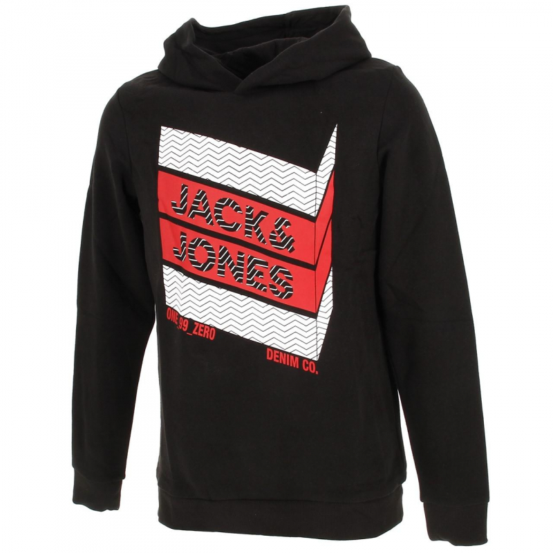 Sweat à capuche bjorn noir garçon - Jack & Jones