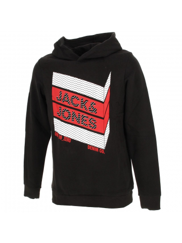 Sweat à capuche bjorn noir garçon - Jack & Jones