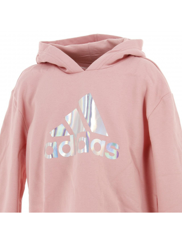 Sweat à capuche logo argenté rose fille - Adidas