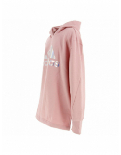 Sweat à capuche logo argenté rose fille - Adidas