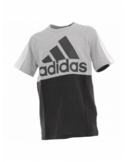 T-shirt sport 3 bandes gris garçon - Adidas