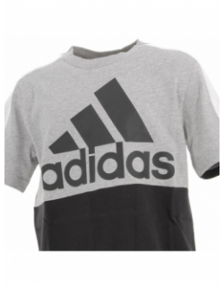 T-shirt sport 3 bandes gris garçon - Adidas