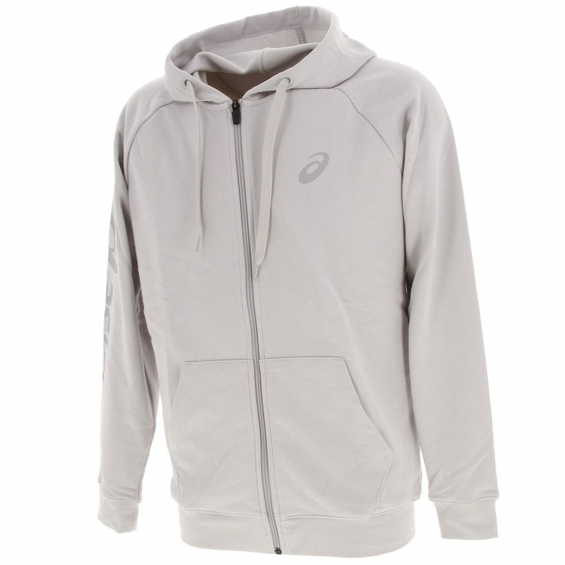 Sweat à capuche zippé big asics gris clair homme - Asics