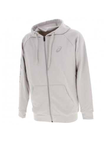 Sweat à capuche zippé big asics gris clair homme - Asics