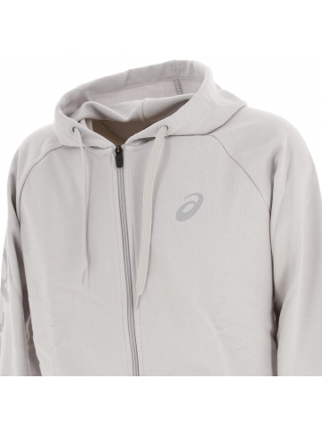 Sweat à capuche zippé big asics gris clair homme - Asics