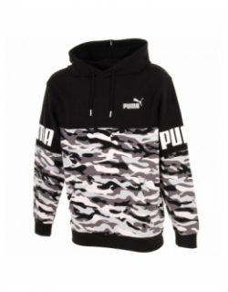 Sweat à capuche power camo noir homme - Puma