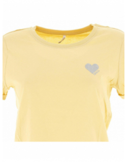 T-shirt kita life coeur jaune pâle femme - Only