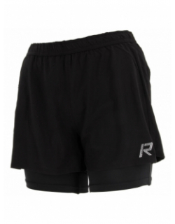 Short de running 2 en 1 malaha noir femme - Rukka