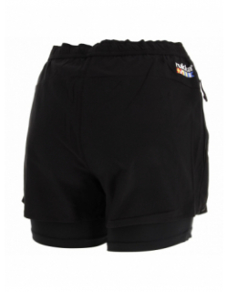 Short de running 2 en 1 malaha noir femme - Rukka