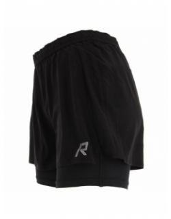 Short de running 2 en 1 malaha noir femme - Rukka