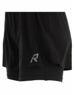 Short de running 2 en 1 malaha noir femme - Rukka