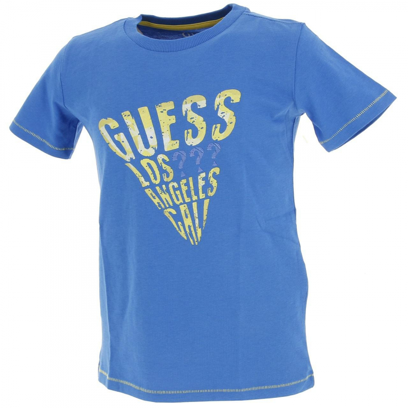 T-shirt los angeles call bleu garçon - Guess