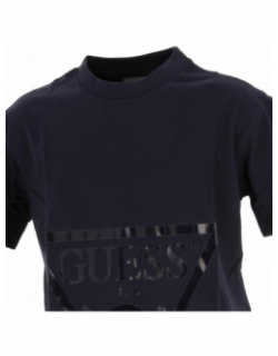 T-shirt crop bleu marine fille - Guess