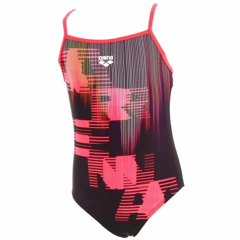 Maillot de bain 1 pièce highlight noir/fuschia fille - Arena