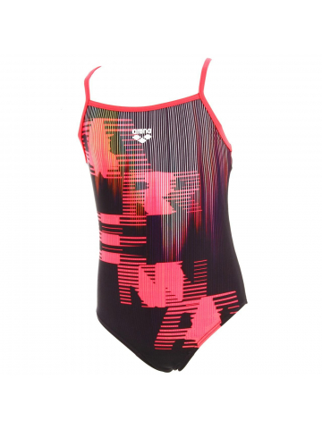 Maillot de bain 1 pièce highlight noir/fuschia fille - Arena