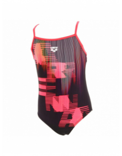 Maillot de bain 1 pièce highlight noir/fuschia fille - Arena