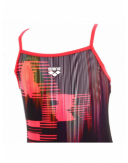 Maillot de bain 1 pièce highlight noir/fuschia fille - Arena