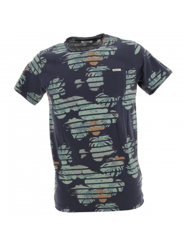 T-shirt zonia feuillage bleu marine homme - Deeluxe